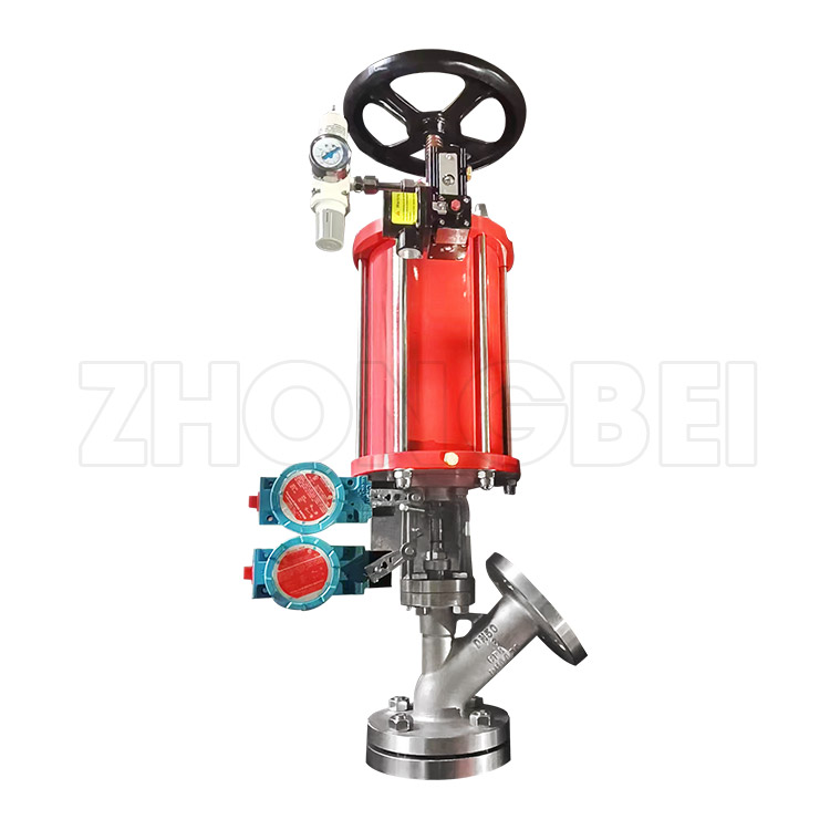 气动带手动上展放料阀