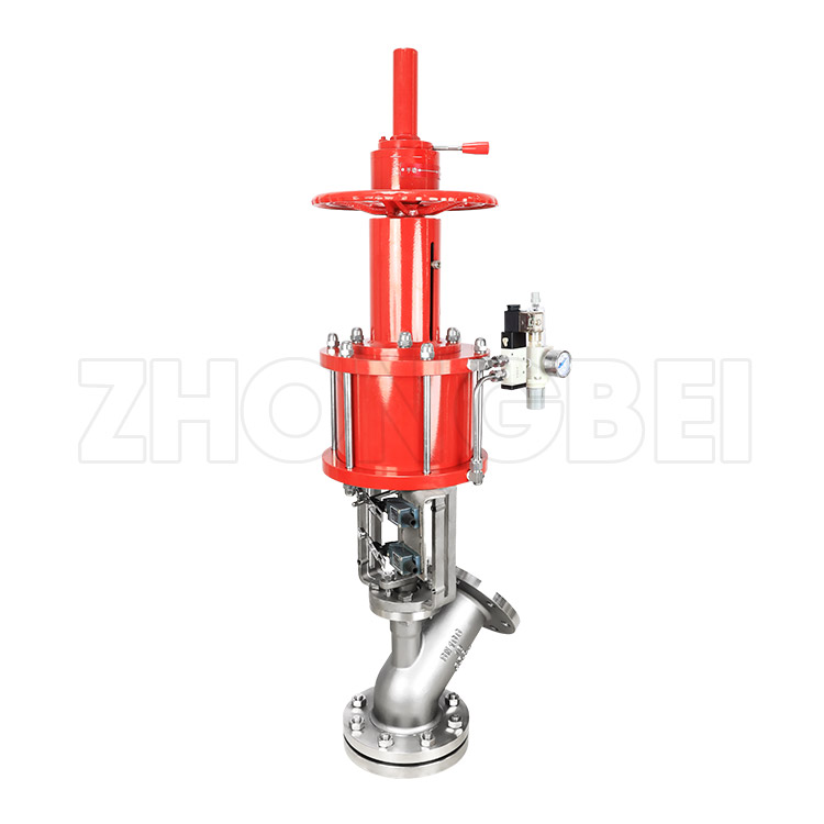 气动上展放料阀